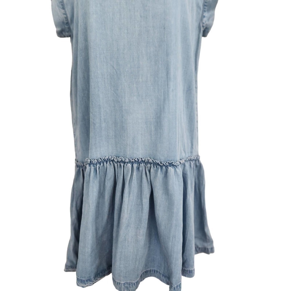 All Saints Polly Ruffle Chambray‎ Shift Dress Size Medium - Picture 5 of 9